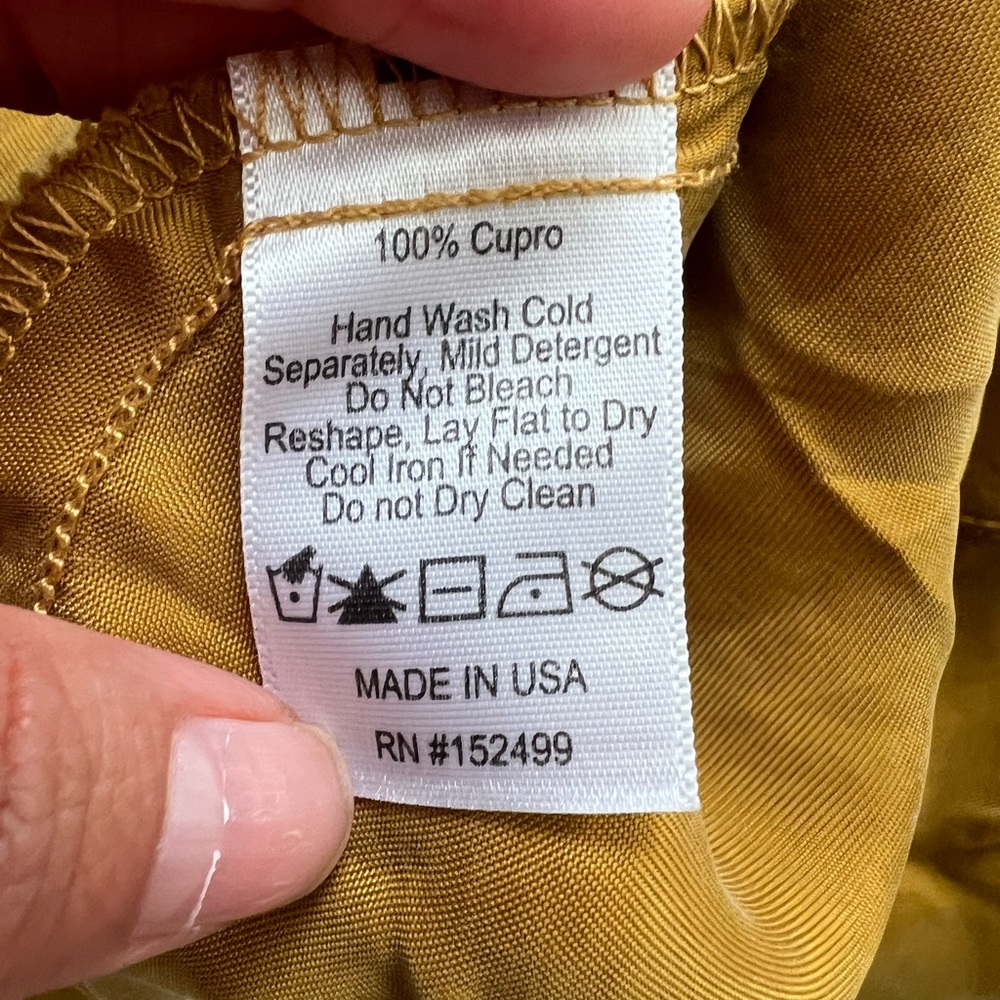 Amour Vert Gold Blaze Midi Skirt Yellow Cupro Silk- SUPER CUTE! - Picture 7 of 14